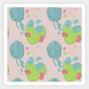 Tropical Leaf Pattern Design Sticker